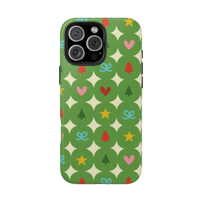 Tough Phone Case • Merry Charms on Green