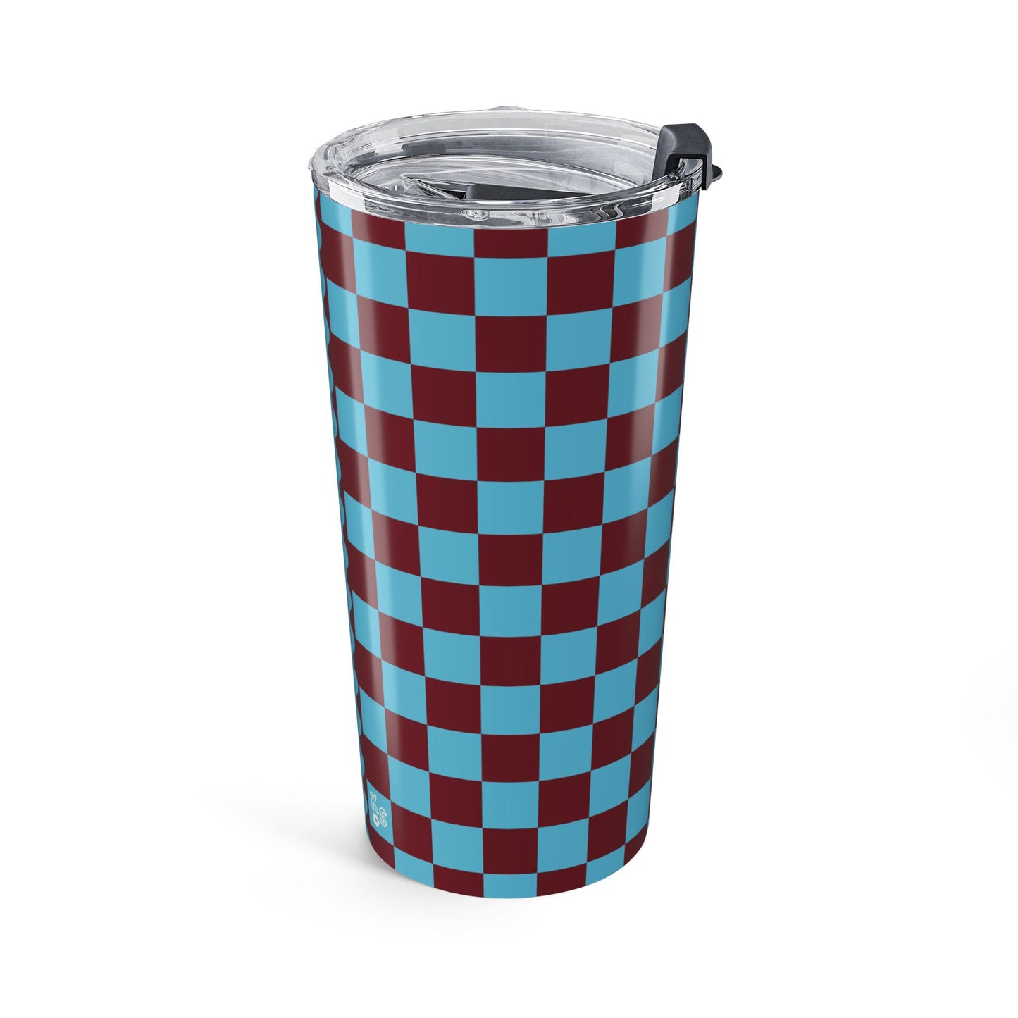 Checkered Sky-Burgundy Tumbler