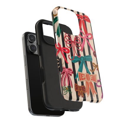 Tough Phone Case • Bows & Stripes Multi
