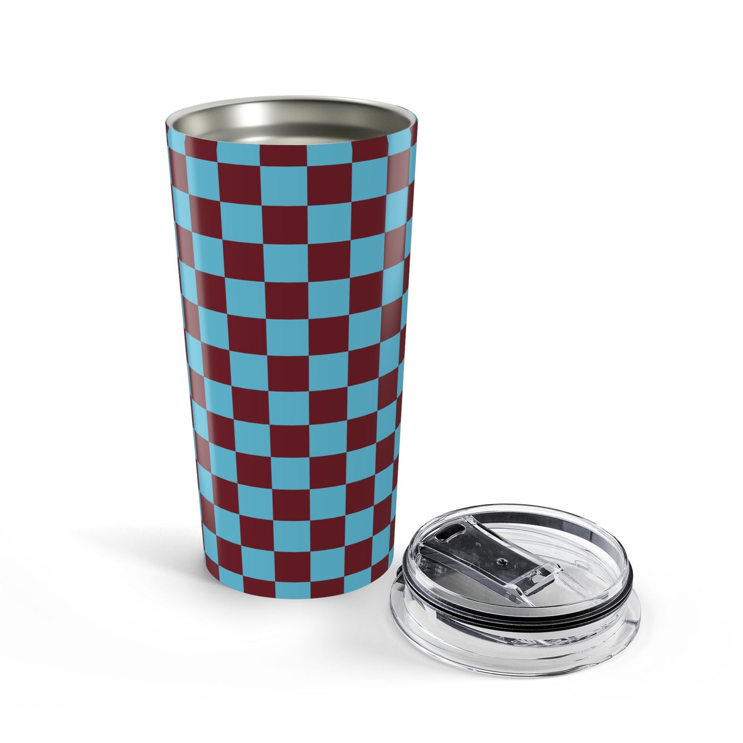 Checkered Sky-Burgundy Tumbler