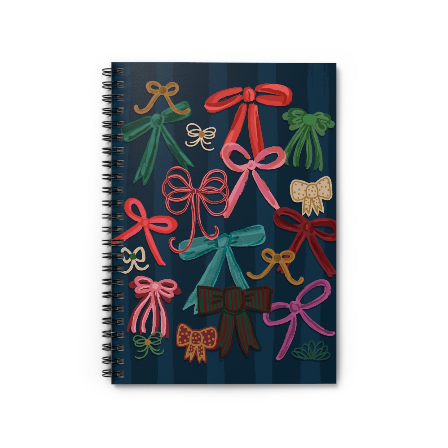 Bows on Navy • Spiral Notebook
