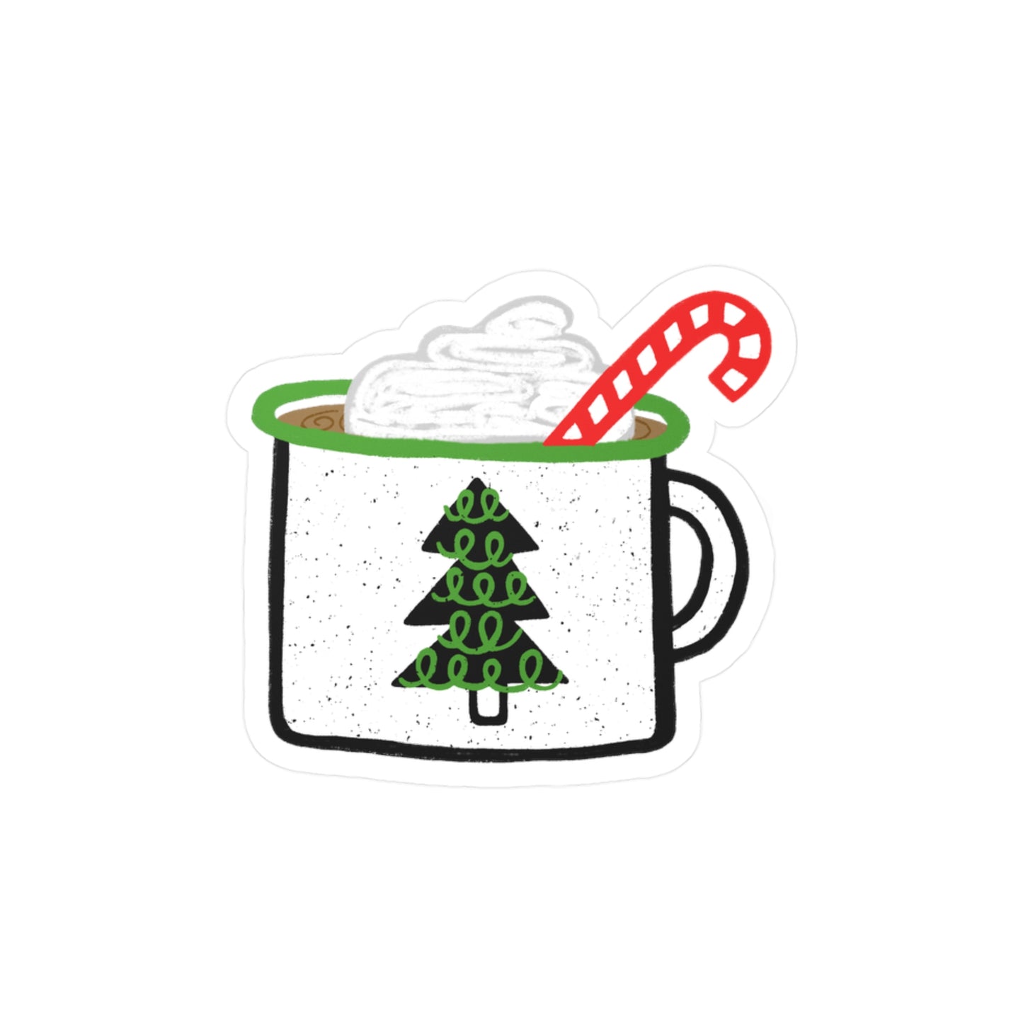 Green Tree Mug Waterproof Vinyl Sticker