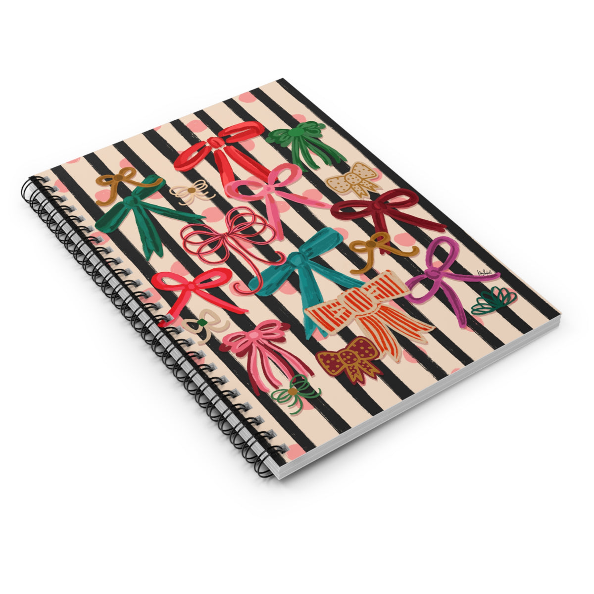 Bows & Stripes Multi • Spiral Notebook