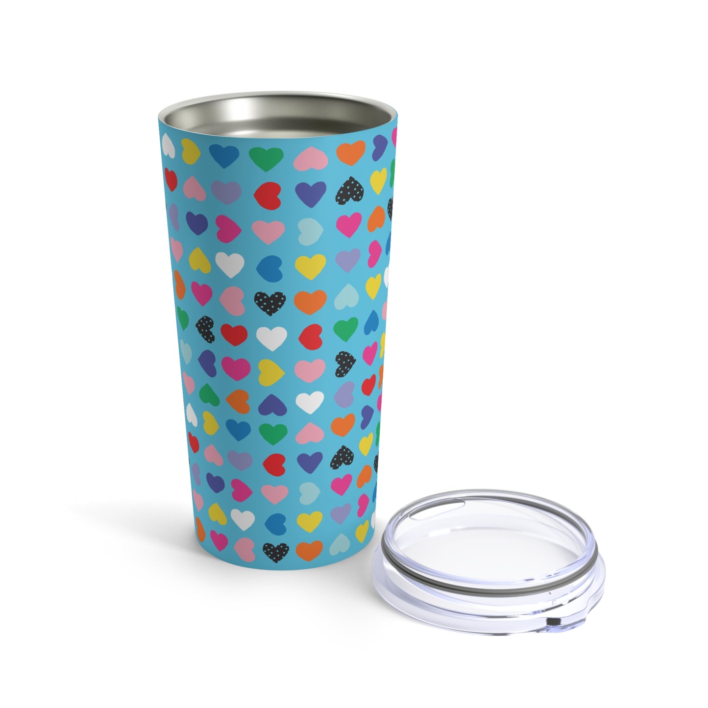 Little Hearts on Blue Tumbler