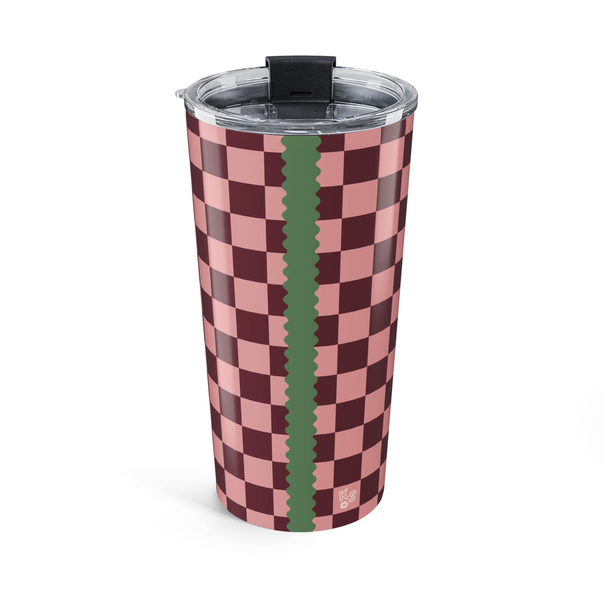 Checkers in Rose Tumbler