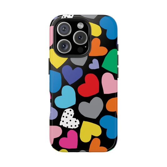 Tough Phone Case • Hearts Multi