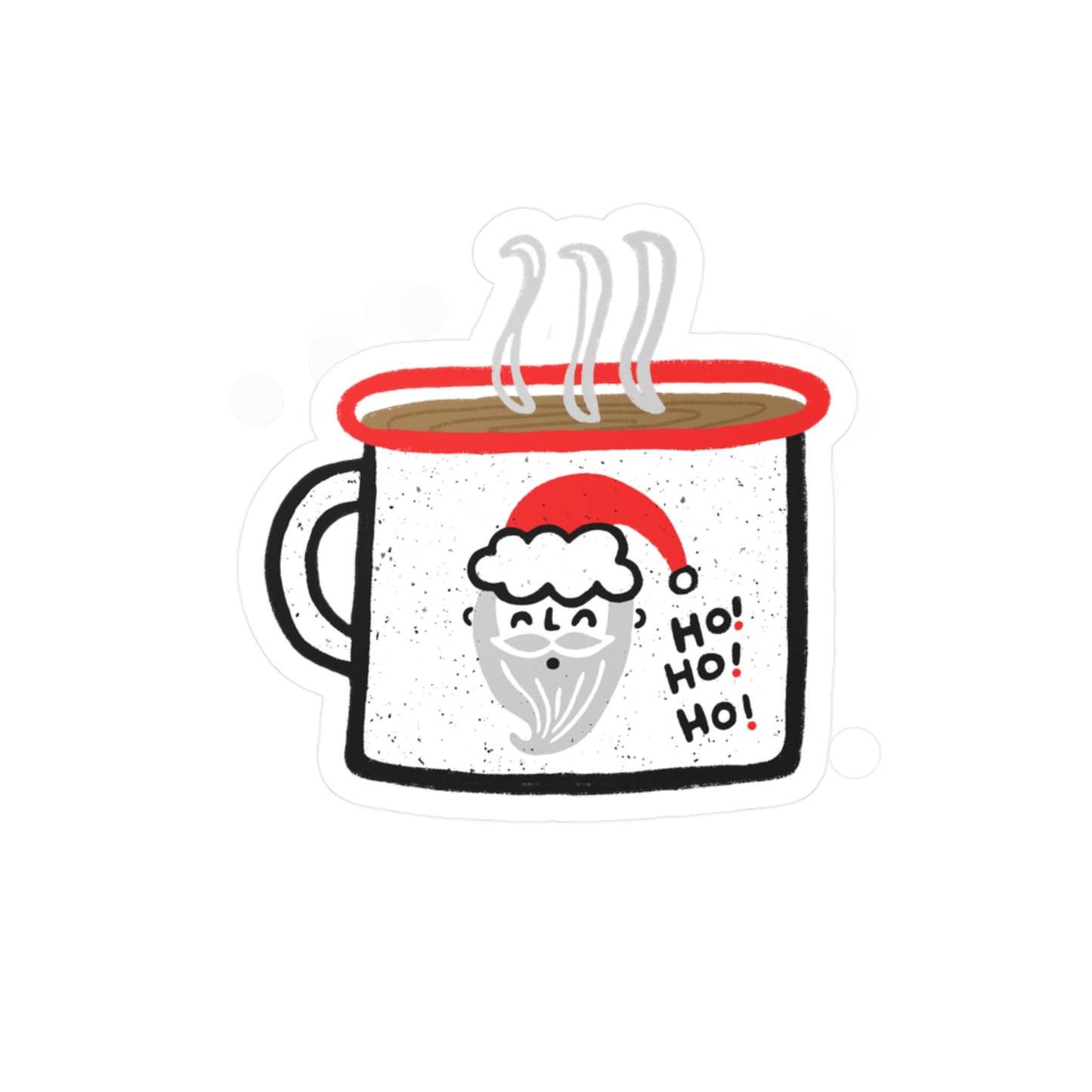 Santa Mug Waterproof Vinyl Sticker