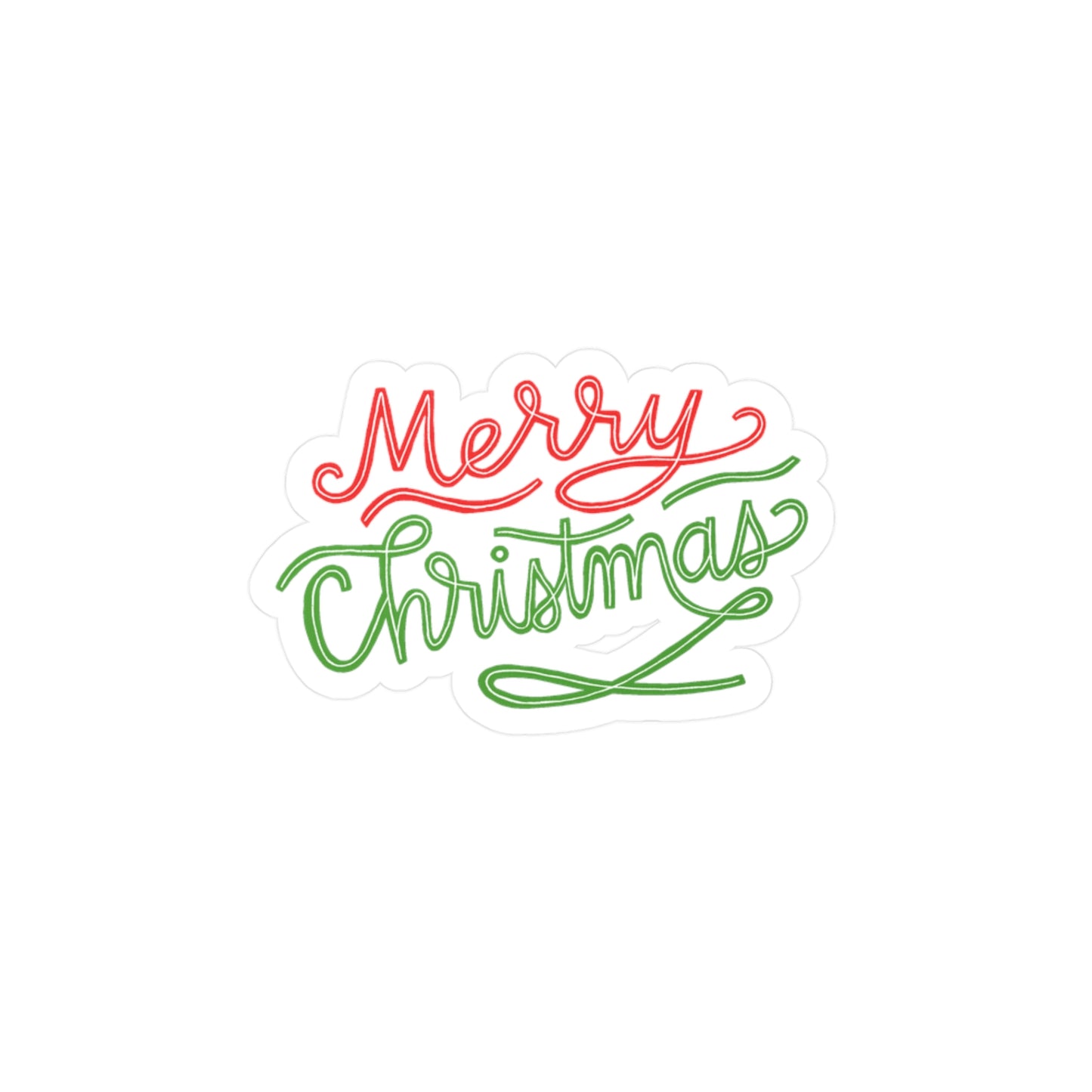 Merry Christmas Title Waterproof Vinyl Sticker