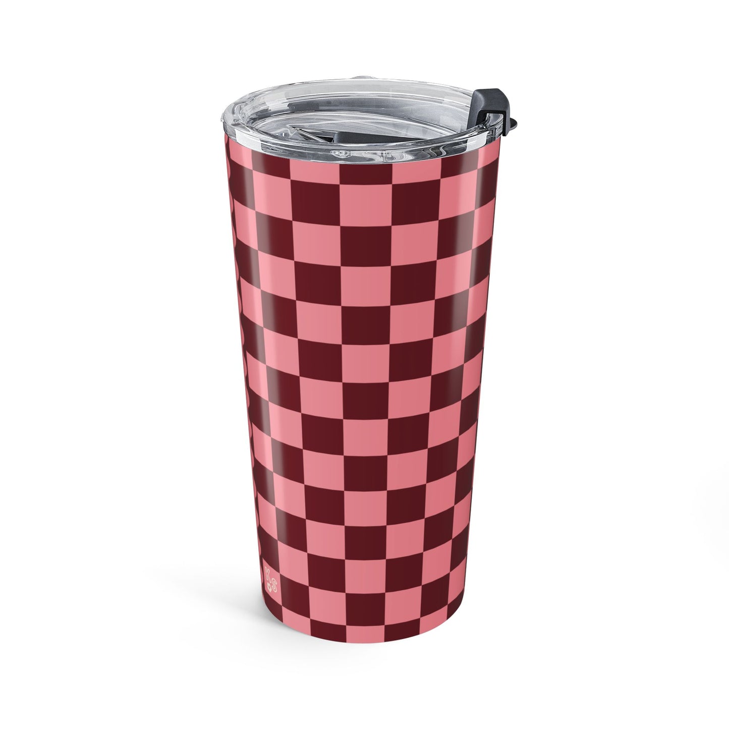 Checkered Rose-Burgundy Tumbler