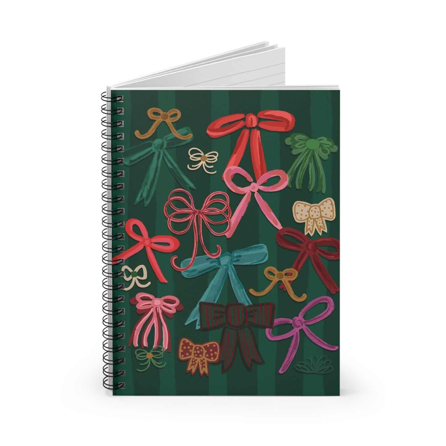 Bows on Evergreen • Spiral Notebook