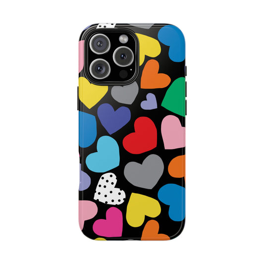 Tough Phone Case • Hearts Multi