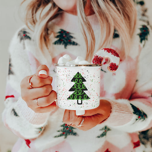 Campy Green Tree • Enamel Camping Mug