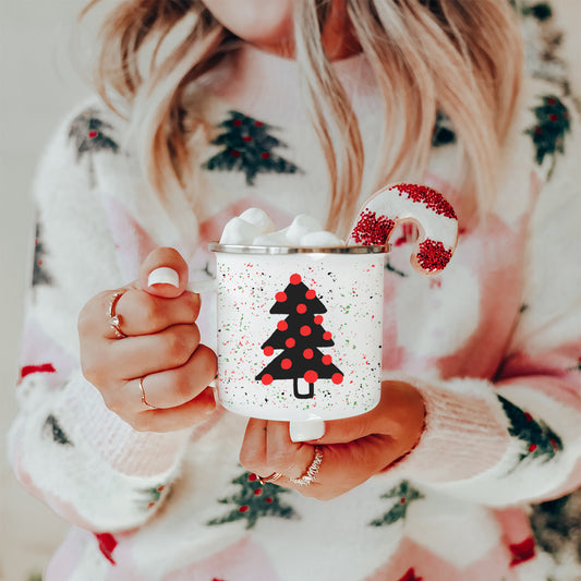 Campy Red Tree • Enamel Camping Mug